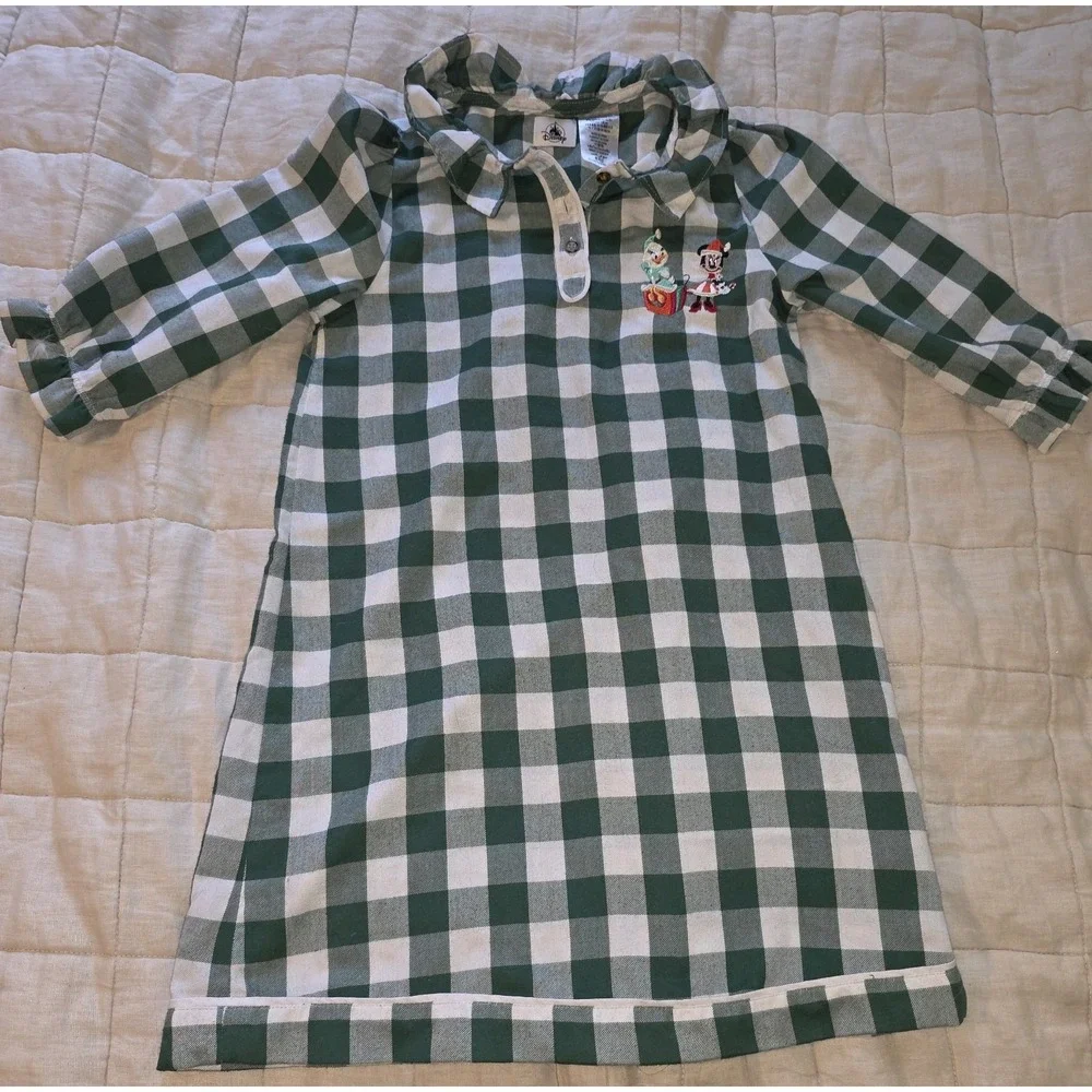 Girls Christmas Nightdress‎ 7/8 Disney Minnie Mouse & Daffy Duck Plaid Holiday - Picture 2 of 10